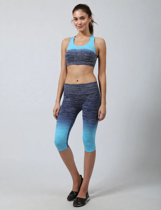 Light Weight Functional Seamless Bra Top Capri Pants Active Set