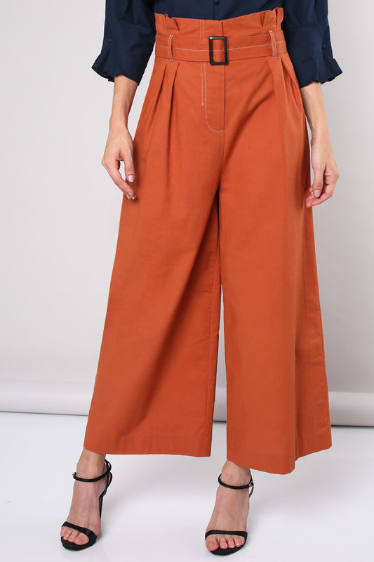 BELTED WIDE LEG PANTS