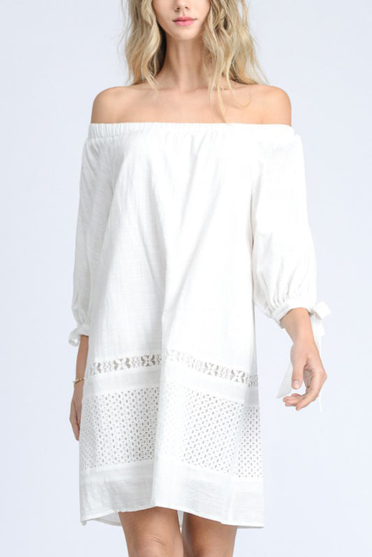 CONVERTIBLE-STRAP DRESS W/ BAND TIE