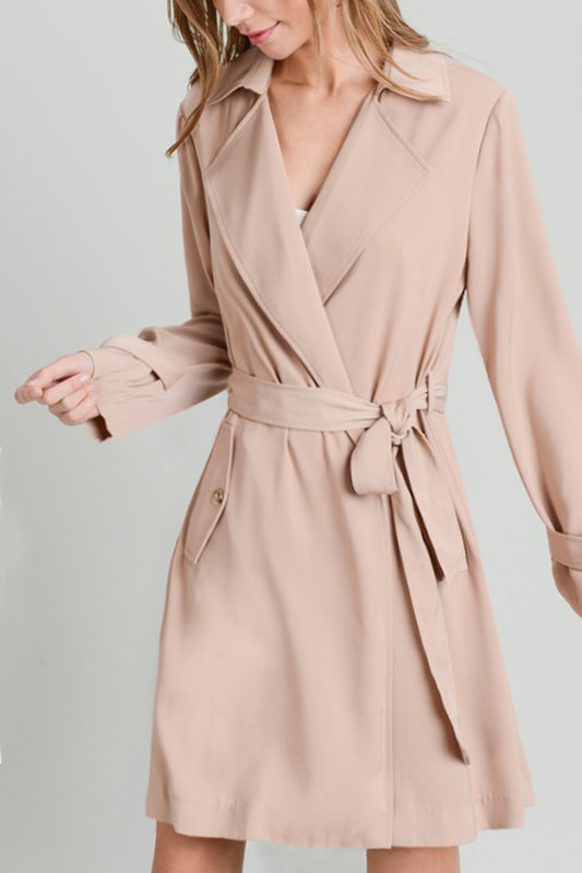 SOFT TRENCH COAT HIGH WAIST TIE