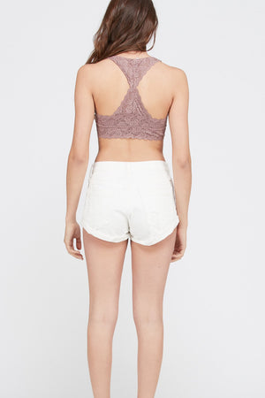 FLORAL LACE SCALLOP EDGE STRAP RACERBACK PADDED BRALETTE