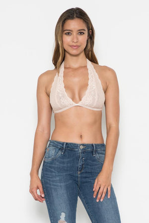 FLORAL LACE PLUNGE BRALETTE
