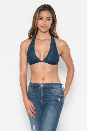 FLORAL LACE PLUNGE BRALETTE