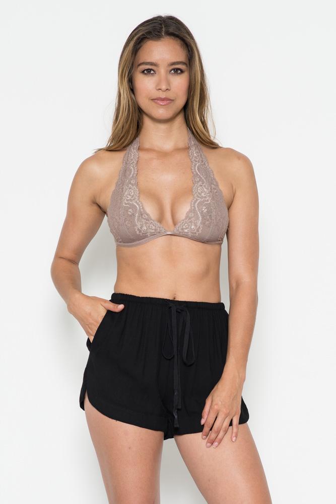 FLORAL LACE PLUNGE BRALETTE - NE PEOPLE