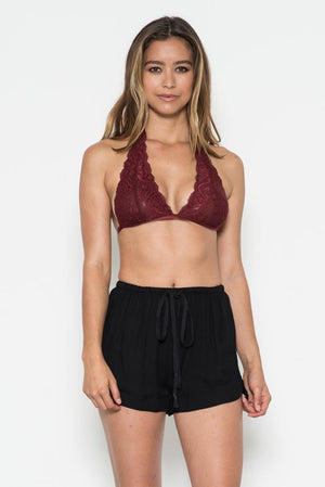FLORAL LACE PLUNGE BRALETTE