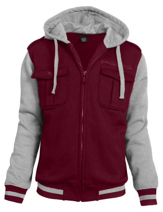 VARSITY BASEBALL JACKET WITH HOODIE NEMJ01