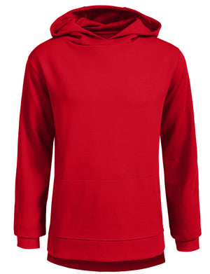 BASIC PULLOVER LONG SLEEVE HOODIE WITH SIDE ZIPPER NEMT20 