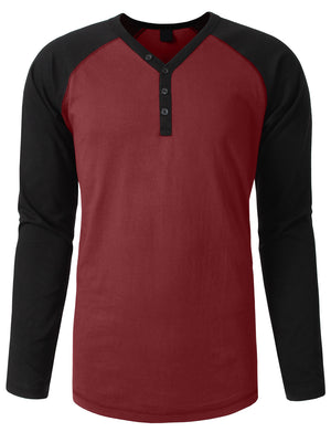 LONG SLEEVE RAGLAN T-SHIRTS WITH BUTTON PLACKET NEMT24 