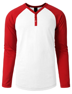 LONG SLEEVE RAGLAN T-SHIRTS WITH BUTTON PLACKET NEMT24 PLUS