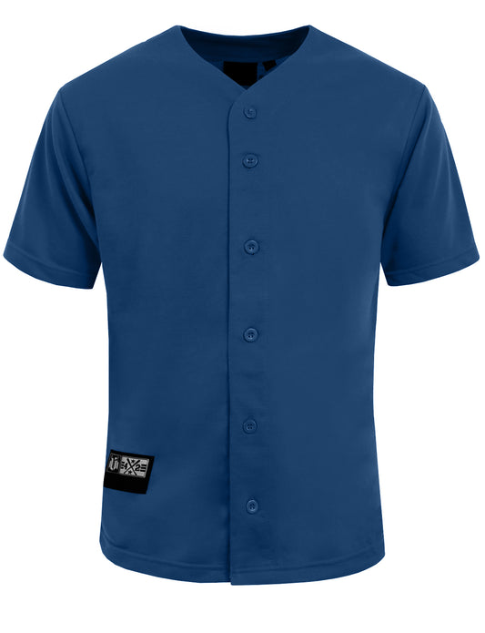 PLAIN SHORT SLEEVE BUTTON DOWN ACTIVE STRIPE BASEBALL JERSEY NEMT27