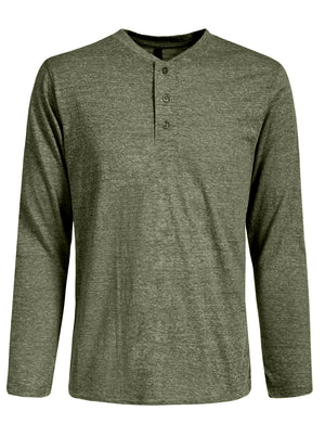 HALF BUTTON DOWN HENLEY LONG SLEEVE T-SHIRTS NEMT274 