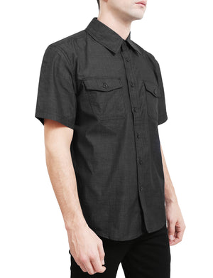 LIGHT WEIGHT SHORT SLEEVE BUTTON DOWN SHIRTS NEMT44 PLUS