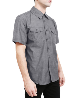 LIGHT WEIGHT SHORT SLEEVE BUTTON DOWN SHIRTS NEMT44 PLUS