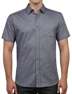 PRINTED SHORT SLEEVE BUTTON DOWN SHIRTS NEMT52 