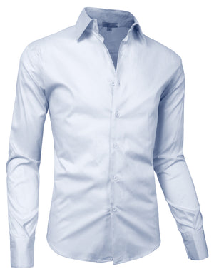 LONG SLEEVE TAILORED POINT COLLAR BUTTON DOWN SLIM FIT-SHIRTS NEMT69 