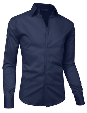 LONG SLEEVE TAILORED POINT COLLAR BUTTON DOWN SLIM FIT-SHIRTS NEMT69 