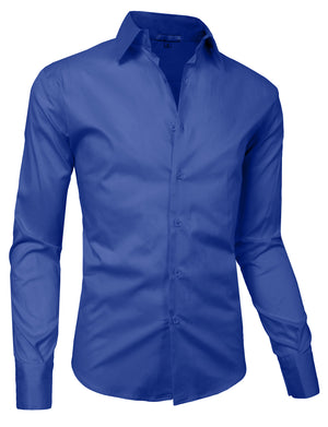 LONG SLEEVE TAILORED POINT COLLAR BUTTON DOWN SLIM FIT-SHIRTS NEMT69 