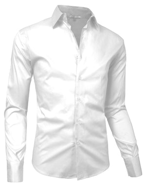 LONG SLEEVE TAILORED POINT COLLAR BUTTON DOWN SLIM FIT-SHIRTS NEMT69 