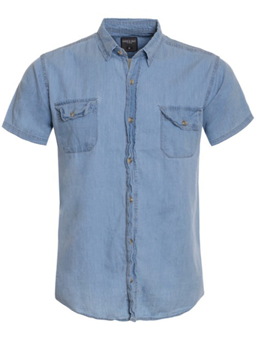 CASUAL DRESS SOLID SHORT SLEEVE BUTTON DOWN OXFORD SHIRTS NEMT802 PLUS