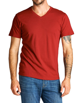 BASIC WIGHT V-NECK LINE SHORT SLEEVE T-SHIRTS NEMT81 