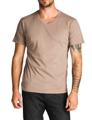 BASIC WIGHT V-NECK LINE SHORT SLEEVE T-SHIRTS NEMT81 