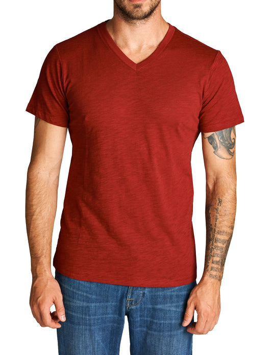 BASIC WIGHT V-NECK LINE SHORT SLEEVE T-SHIRTS NEMT83