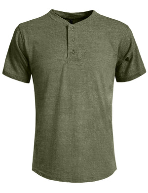 HALF BUTTON DOWN HENLEY LONG SLEEVE T-SHIRTS NEMT89 PLUS