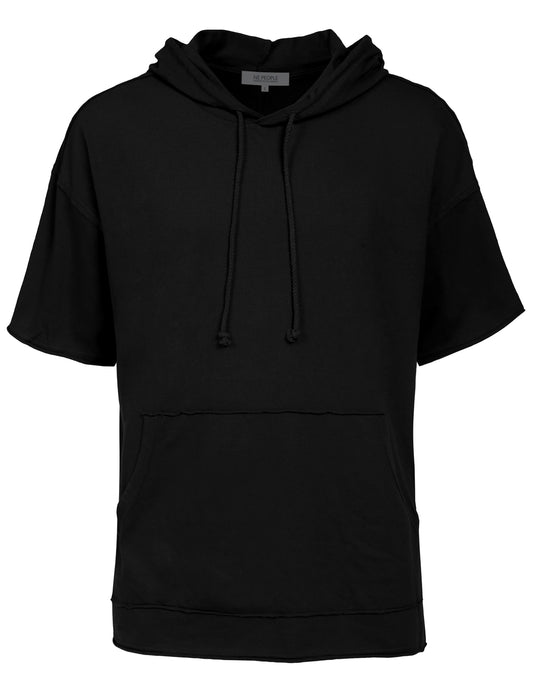 LONGLINE HIPSTER HIP HOP SHORT SLEEVE HOODIES SHIRTS NEMT90