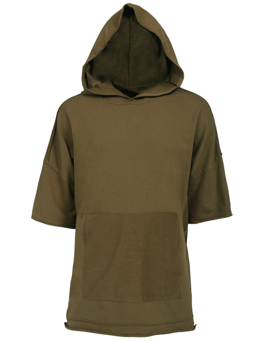 LONGLINE HIPSTER HIP HOP SHORT SLEEVE HOODIES SHIRTS NEMT91