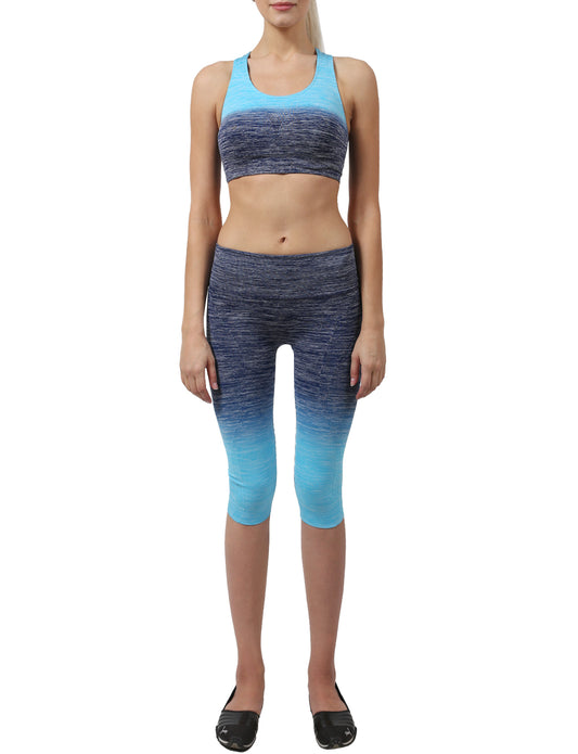 LIGHT WEIGHT FUNCTIONAL SEAMLESS BRA TOP CAPRI PANTS ACTIVE SET NEWAS02