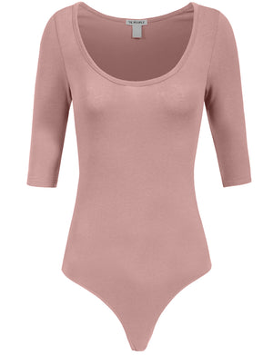 FITTED SEXY ELBOW SLEEVE BASIC BODY SUIT NEWBS24 