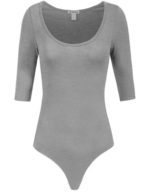 FITTED SEXY ELBOW SLEEVE BASIC BODY SUIT NEWBS24 