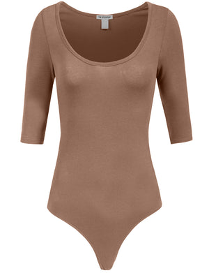 FITTED SEXY ELBOW SLEEVE BASIC BODY SUIT NEWBS24 