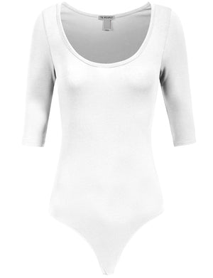 FITTED SEXY ELBOW SLEEVE BASIC BODY SUIT NEWBS24 