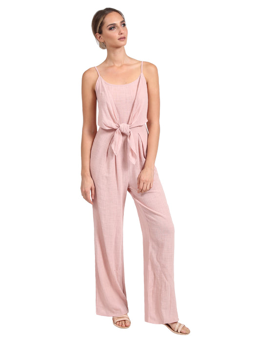 SCOOP NECK WITH SMOCKED BACK SLEEVELESS COTTON JUMPSUITS NEWBS3360