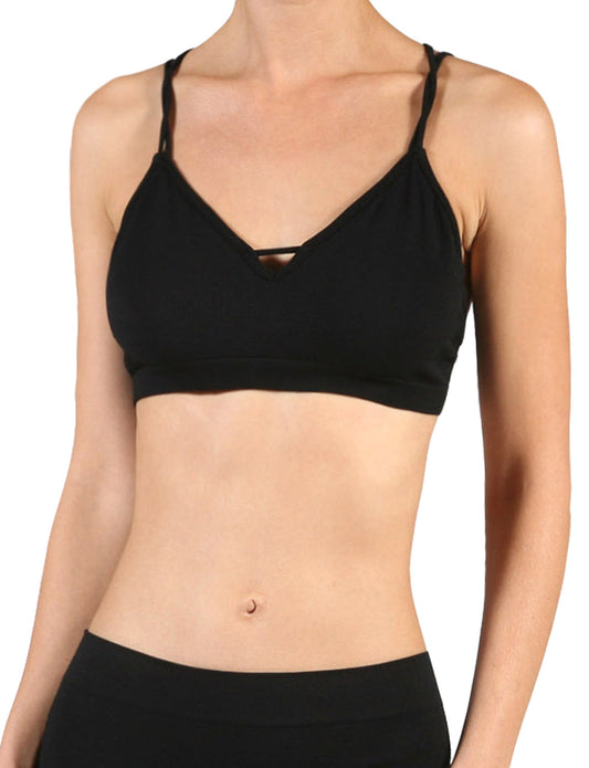 LIGHT WEIGHT FUNCTIONAL SEAMLESS COMFORT STRAPPY CUT OUT BRALETTE NEWBT03