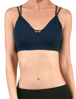 LIGHT WEIGHT FUNCTIONAL SEAMLESS COMFORT STRAPPY CUT OUT BRALETTE NEWBT03 