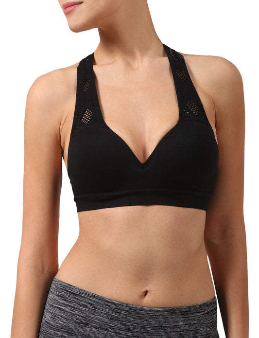 LIGHT WEIGHT FUNCTIONAL SEAMLESS COMFORT RACERBACK SOLID BRA NEWBT07