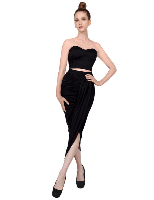 SEXY FITTED ASYMMETRICAL SHIRRED BODYCON OFF SHOULDER DRESS NEWDR211