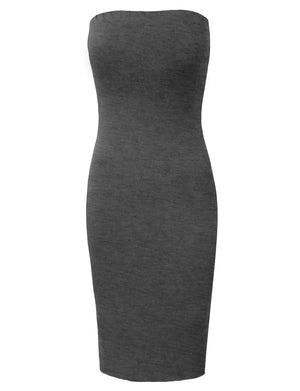 BASIC KNEE HIGH STRAPLESS COCKTAIL PENCIL DRESS NEWDR23 