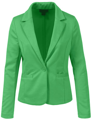 WOMEN LIGHT WEIGHT FIT LONG SLEEVE TAILORED ONE BUTTON BLAZER JACKET NEWJ102 