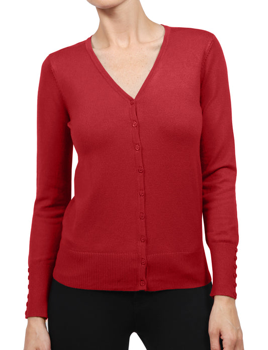 WOMEN ROUND NECK BASIC LONG SLEEVE SOFT FABRIC CARDIGAN NEWJ121