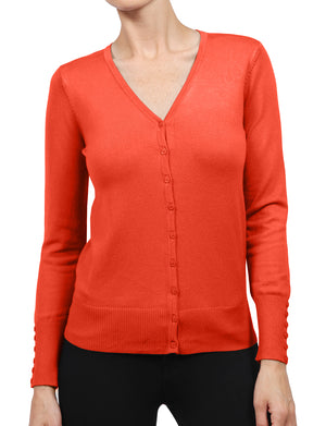 WOMEN ROUND NECK BASIC LONG SLEEVE SOFT FABRIC CARDIGAN NEWJ121 PLUS