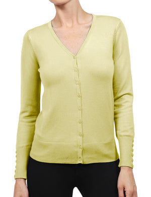 WOMEN ROUND NECK BASIC LONG SLEEVE SOFT FABRIC CARDIGAN NEWJ121 PLUS
