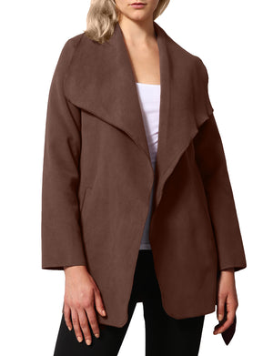 WOMEN’S DRAPE FRONT BELT WAIST TRENCH COAT CARDIGAN NEWJ126 