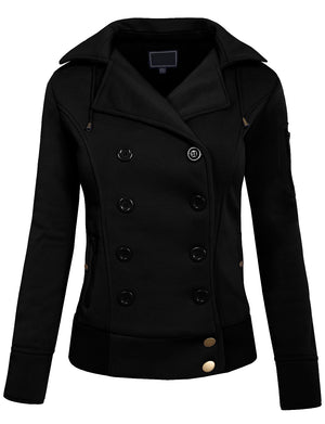 CLASSIC DOUBLE BREASTED PEA COAT WITH BELT NEWJ17 