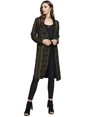 PRINT LIGHT WEIGHT LONGLINE CARDIGAN NEWJ196 