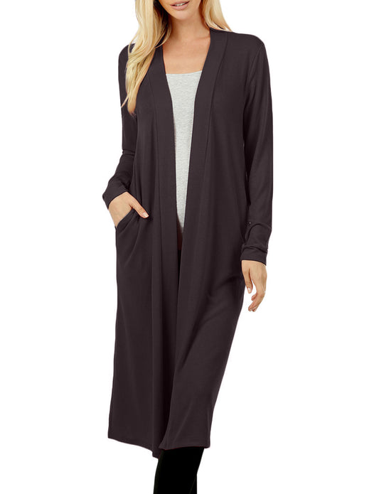 REGULAR & PLUS SIZES LONG SLEEVE KNEE LENGTH CARDIGANS NEWJ2382 PLUS