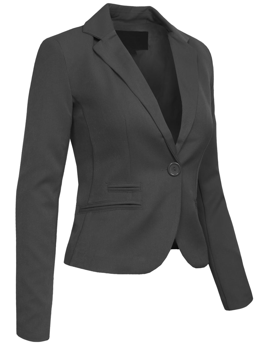 CLASSIC OFFICE ONE BUTTON BLAZER JACKET NEWJ27 