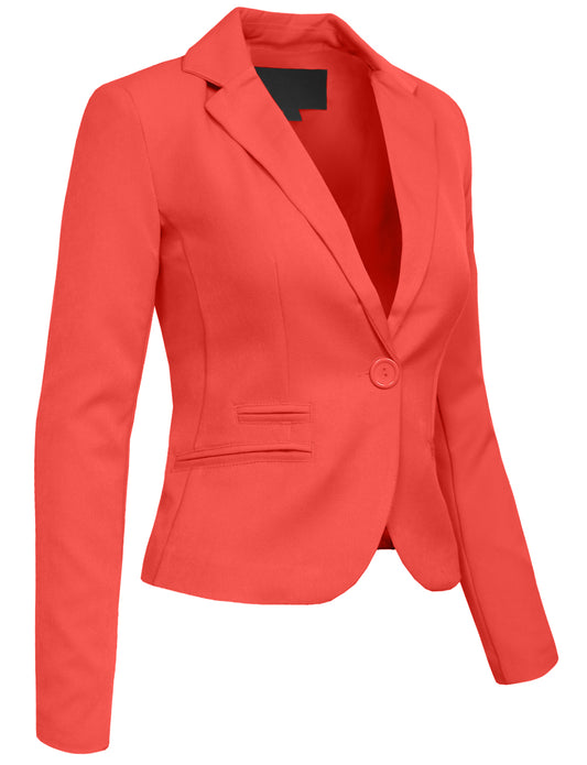 CLASSIC OFFICE ONE BUTTON BLAZER JACKET NEWJ27